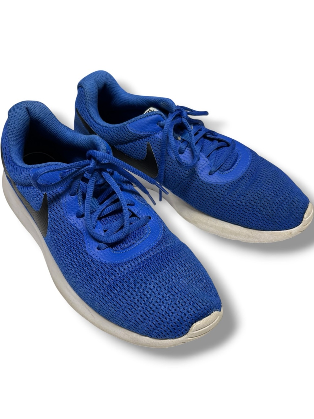 Nike Tanjun Running Shoes Men's 10.5 Royal Blue Black White Sneakers 812654-404